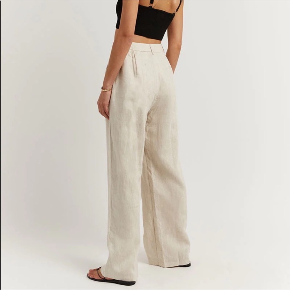 DISSH Norah Flax Natural Linen Pants Wide Leg - Picture 2 of 15